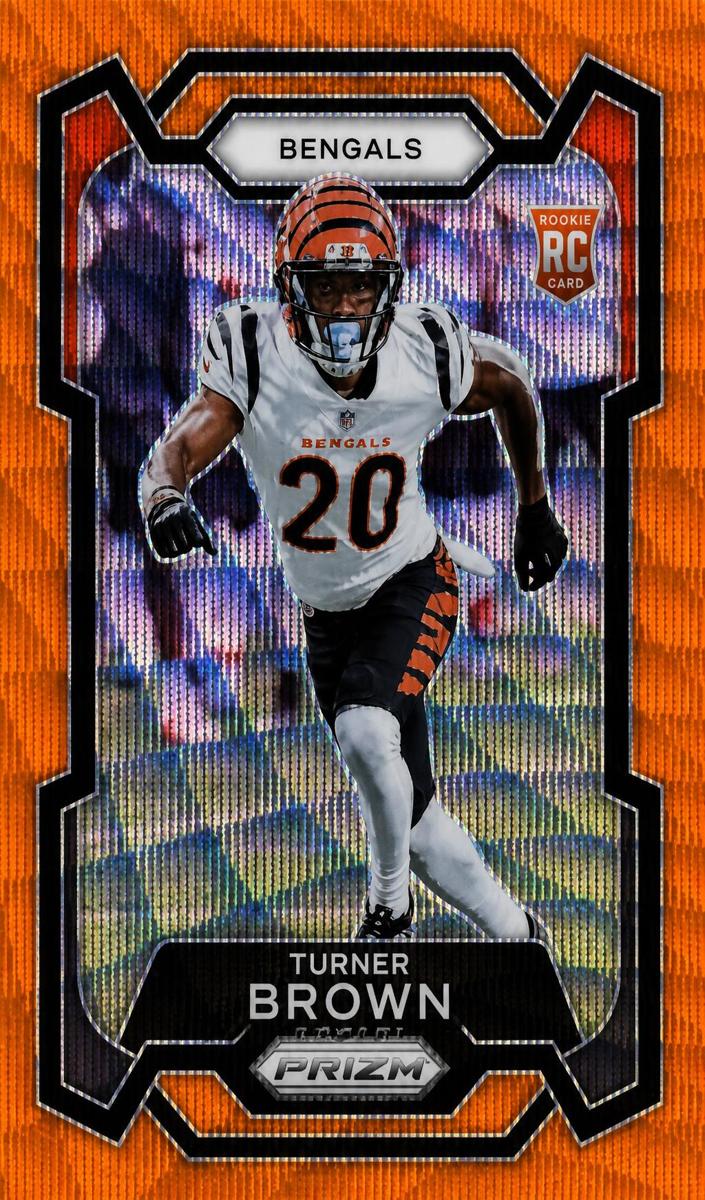 2023 Panini Prizm Football Orange Wave DJ Turner #319 PSA 8