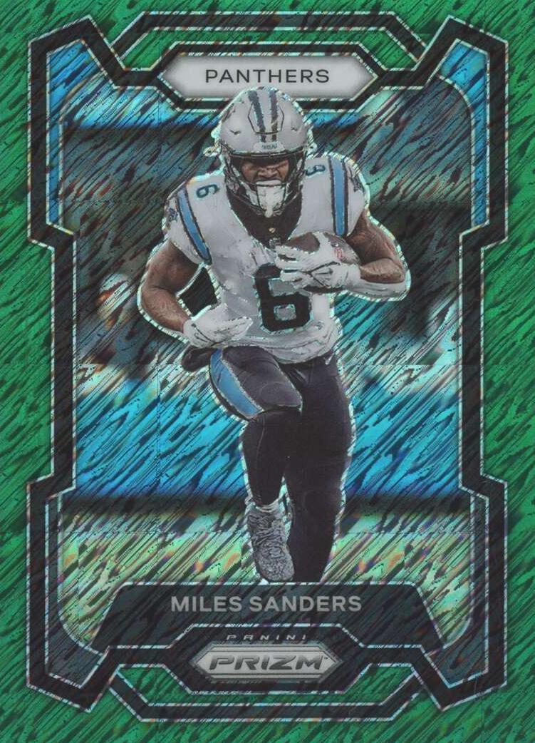 2023 Panini Prizm Football Green Shimmer Miles Sanders #44