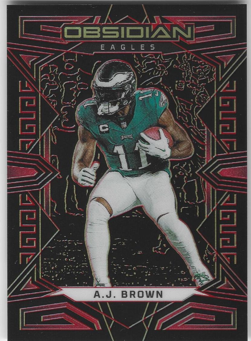 2023 Panini Obsidian Football Electric Etch Red A.J. Brown #78 PSA 9