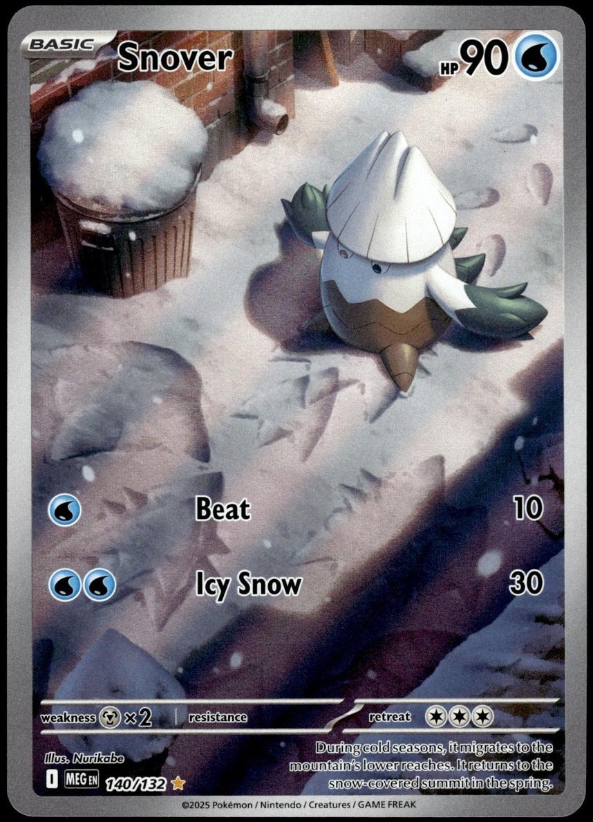 2025 Pokemon Mega Evolution Snover #140 CGC 9