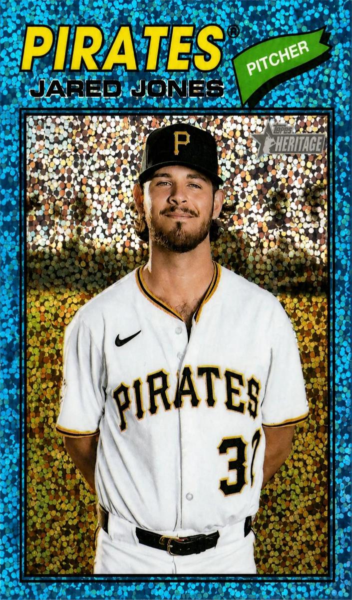 2026 Topps Heritage Baseball Light Blue Sparkle Refractor Jared Jones #141