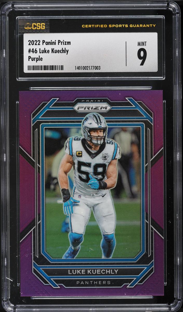 2022 Panini Prizm Football Purple Luke Kuechly #46 CSG 8.5