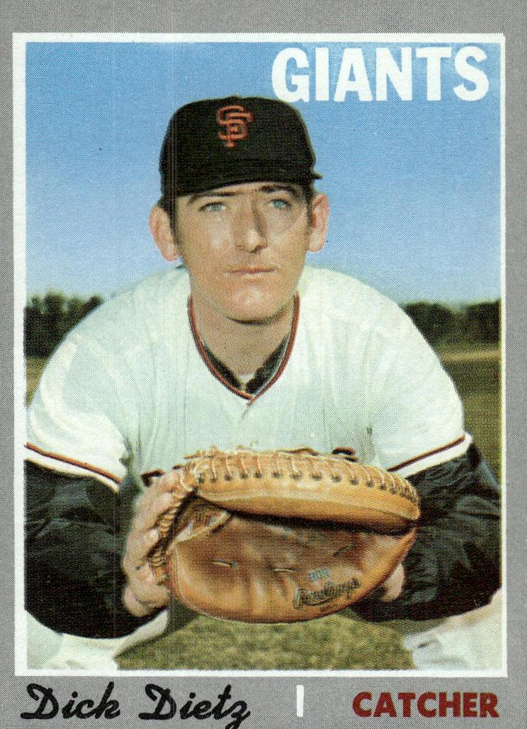 1970 Topps Baseball Dick Dietz #135 PSA 8
