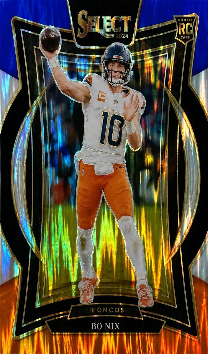2024 Panini Select Football Blue and Orange Shock Bo Nix #30 PSA 10