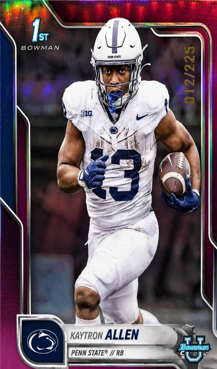 2025 Bowman Chrome University Football Fuchsia Refractor Kaytron Allen #70