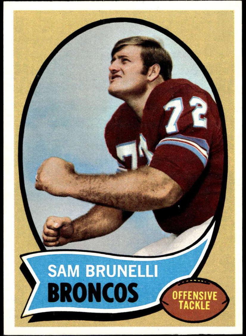 1970 Topps Football Sam Brunelli #67 PSA 8
