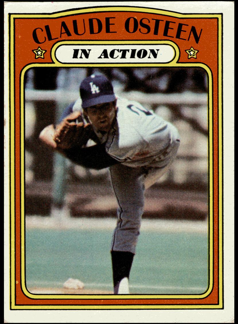 1972 Topps Baseball In Action Claude Osteen #298 PSA 9