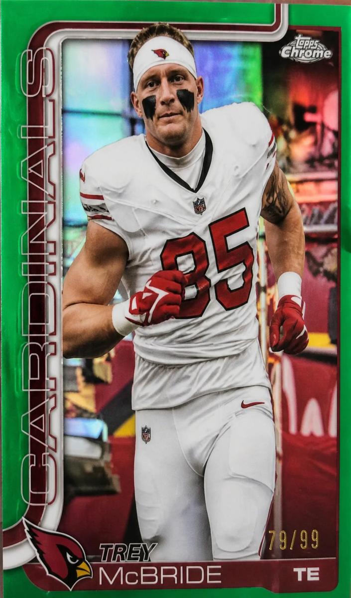 2025 Topps Chrome Football Green Geometric Refractor Trey McBride #4