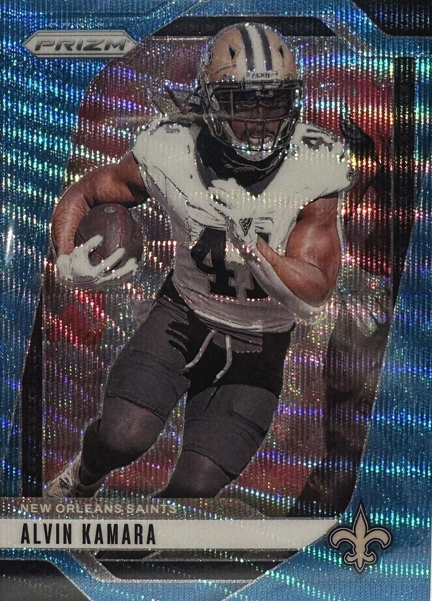 2024 Panini Prizm Football Blue Wave Alvin Kamara #204 PSA 9
