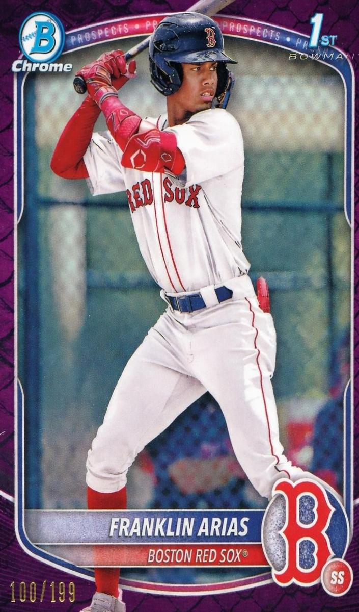 2025 Bowman Chrome Prospects Baseball Reptilian Fuchsia Franklin Arias #BCP-67 PSA 10