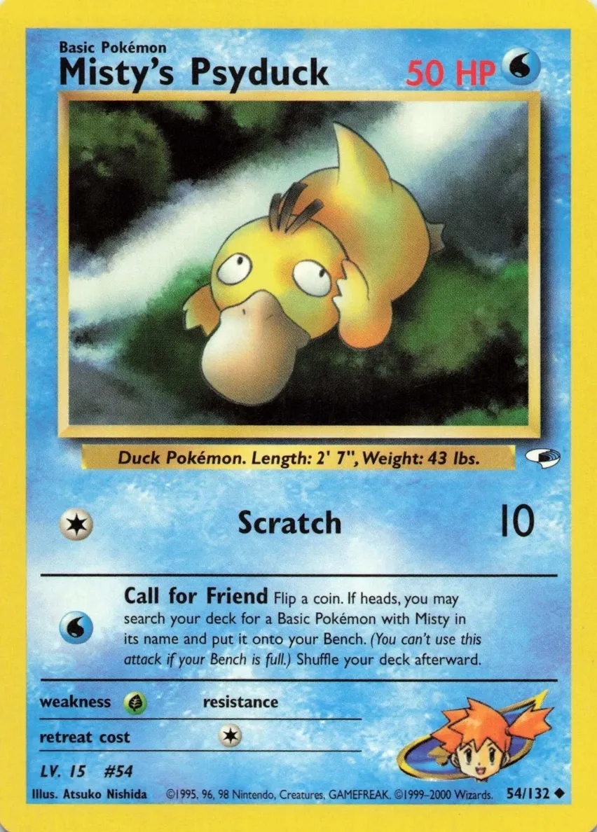 2000 Pokemon Gym Heroes Misty's Psyduck #54 PSA 9