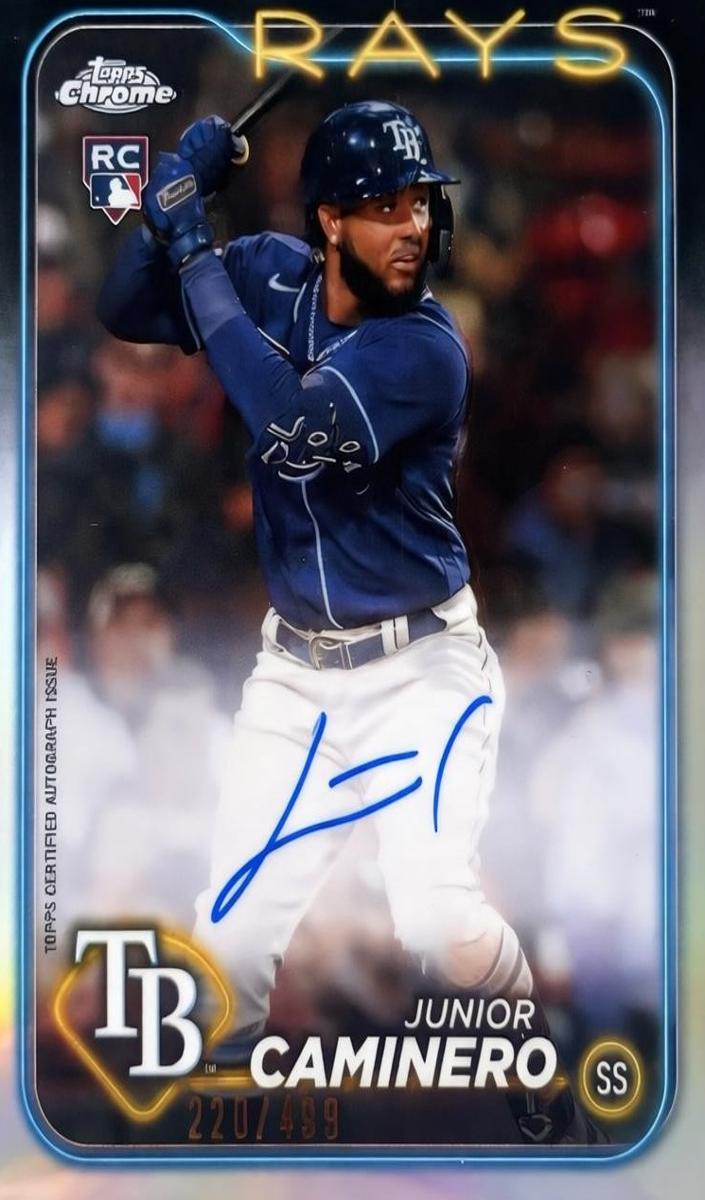 2024 Topps Chrome Baseball Refractor Junior Caminero #RA-JCA PSA 10