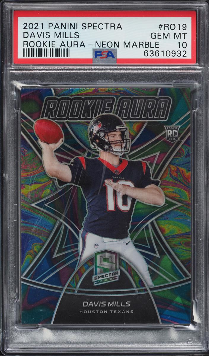 2021 Panini Spectra Football Neon Marble Davis Mills #RO-19