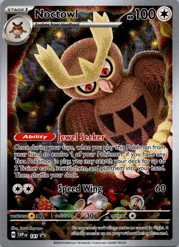 2024 Pokemon Scarlet & Violet Black Star Promos Pokemon Center Noctowl #141 PSA 9