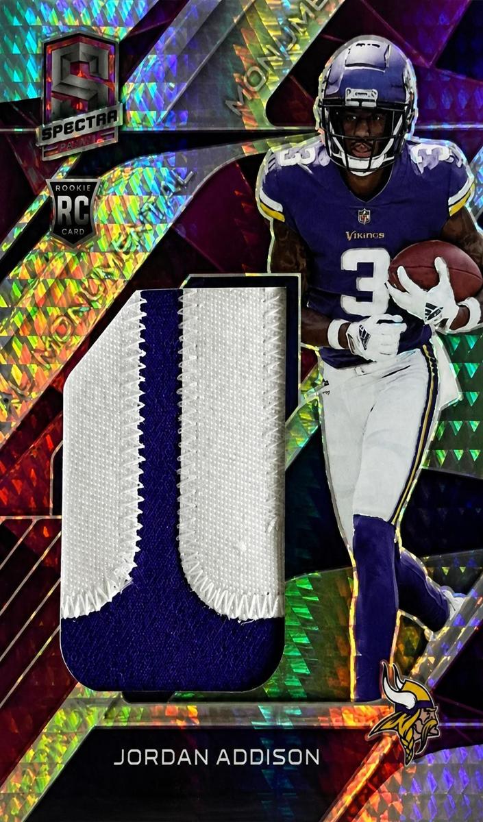 2023 Panini Spectra Football Neon Pink Jordan Addison #MME-JOA