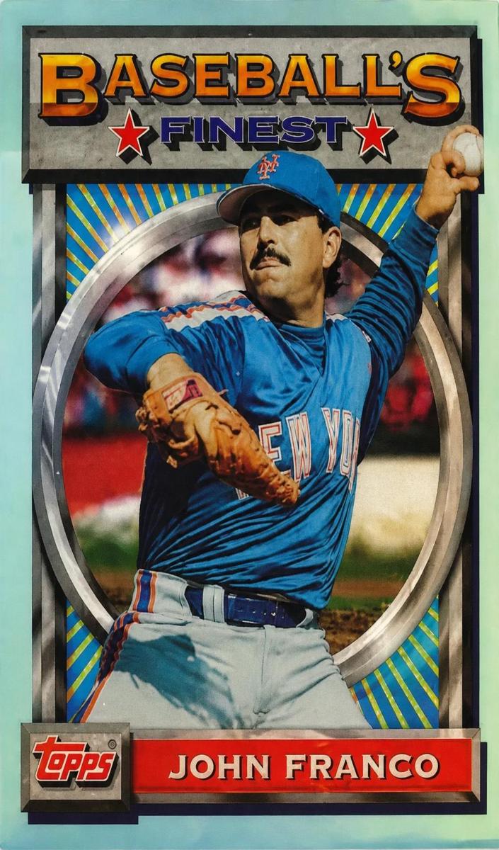 1993 Topps Finest Baseball Refractor John Franco #191 PSA 9