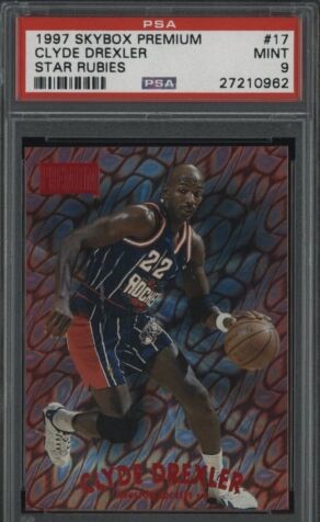 1997 Skybox Premium Basketball Star Rubies Clyde Drexler #17 PSA 9