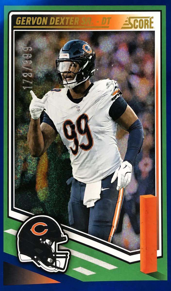 2025 Panini Score Football Dots Blue Gervon Dexter Sr. #189