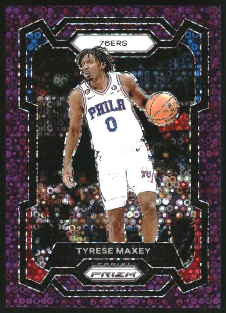 2023 Panini Prizm Basketball Fast Break Purple Tyrese Maxey #15 PSA 10
