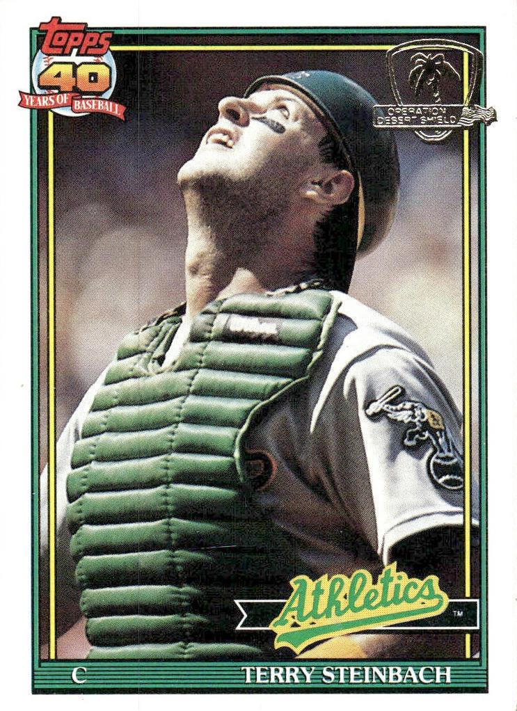 1991 Topps Baseball Terry Steinbach #625