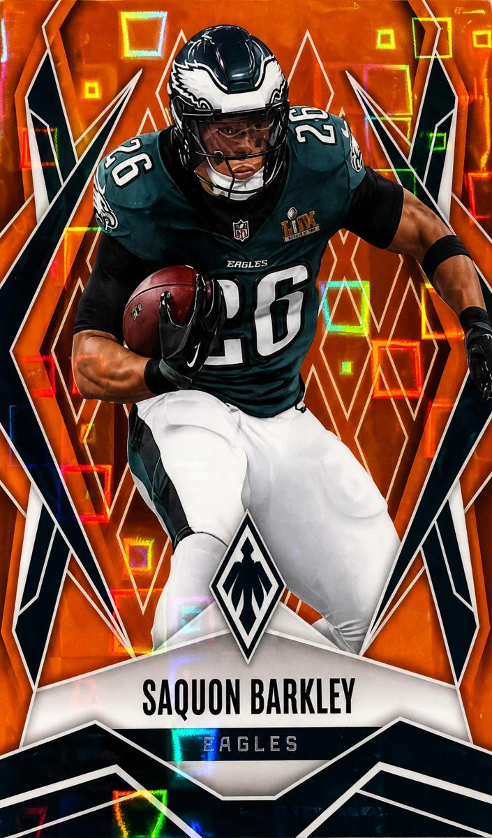 2025 Panini Phoenix Football Orange Pandora Saquon Barkley #77