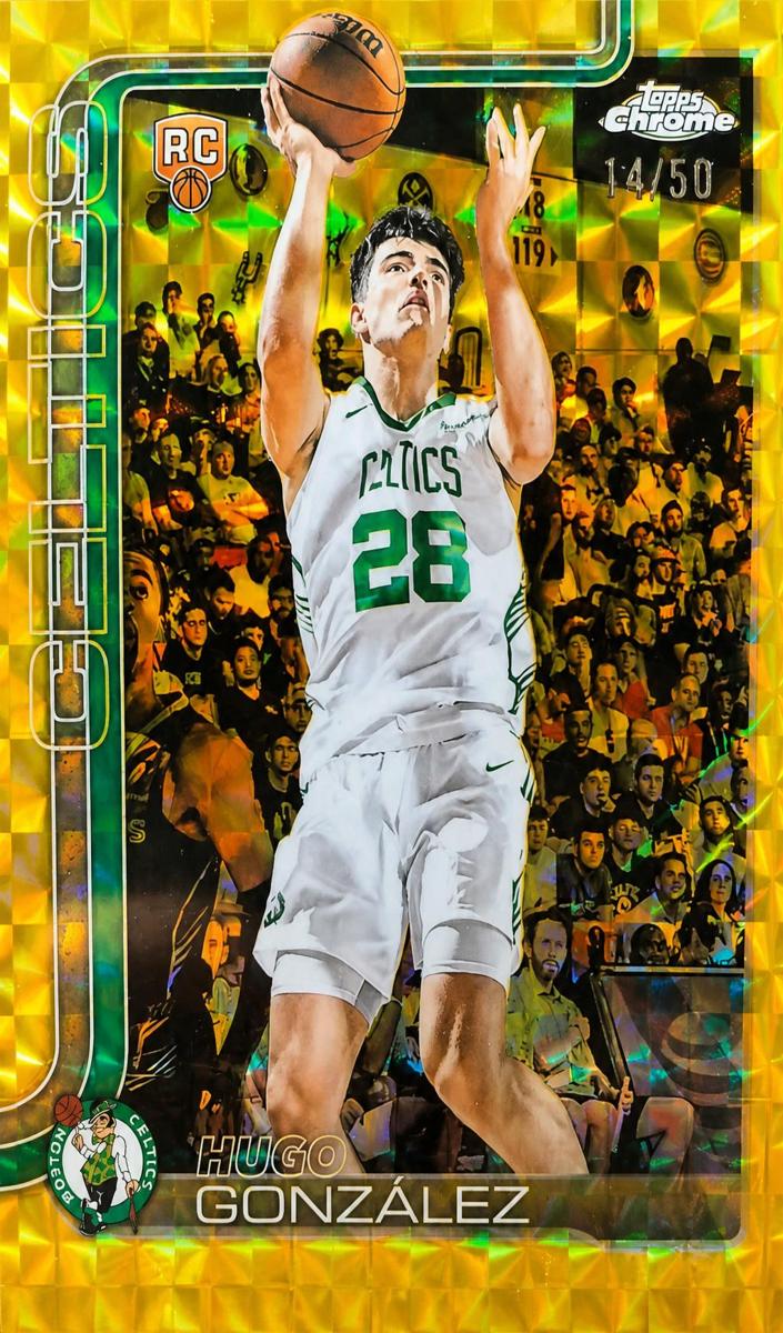 2025 Topps Chrome Basketball Geometric Gold Refractor Hugo Gonzalez #278 PSA 10