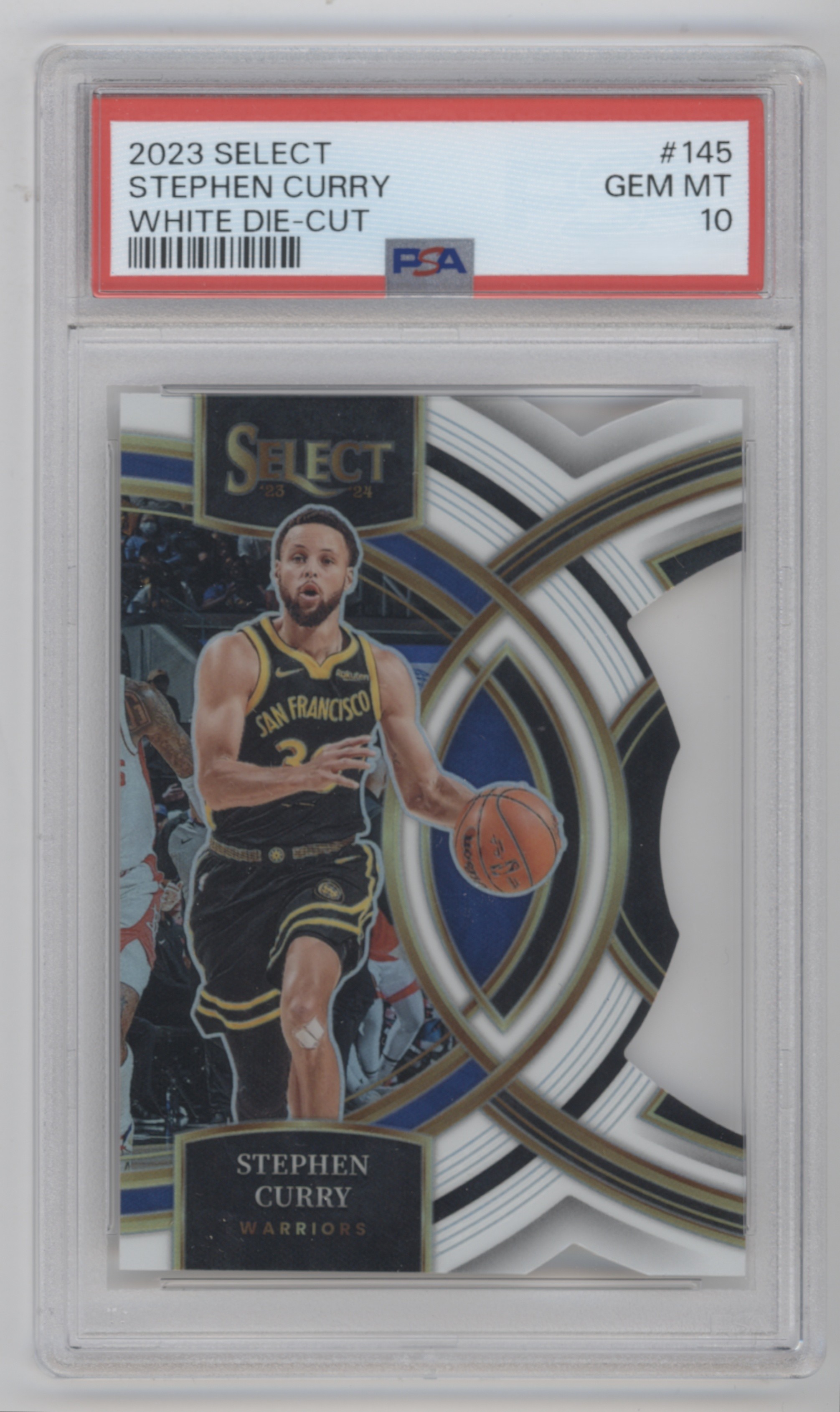 2023 Panini Select Basketball White Die-Cut Stephen Curry #145