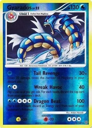 2008 Pokemon Diamond & Pearl Stormfront Reverse Holo Gyarados #19 CGC 8