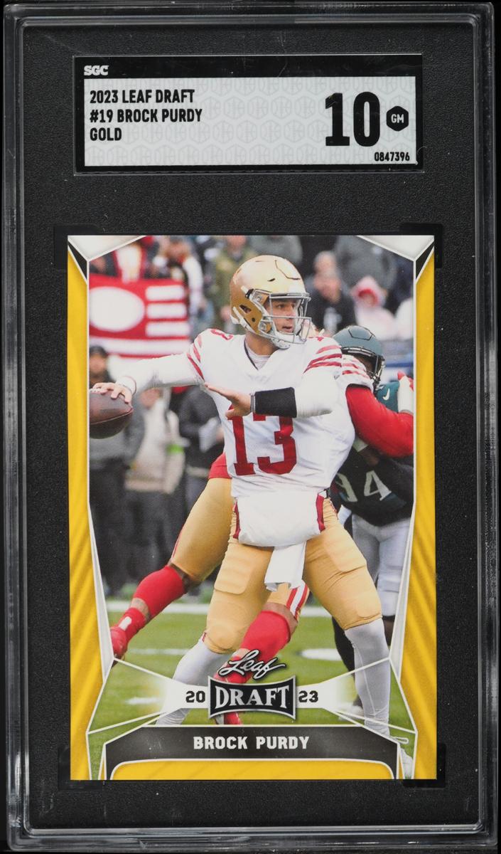 2023 Leaf Draft Football Gold Brock Purdy #19 PSA 8.5