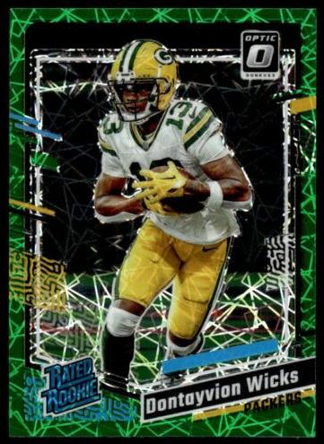 2023 Donruss Optic Football Green Velocity Dontayvion Wicks #249 PSA 9