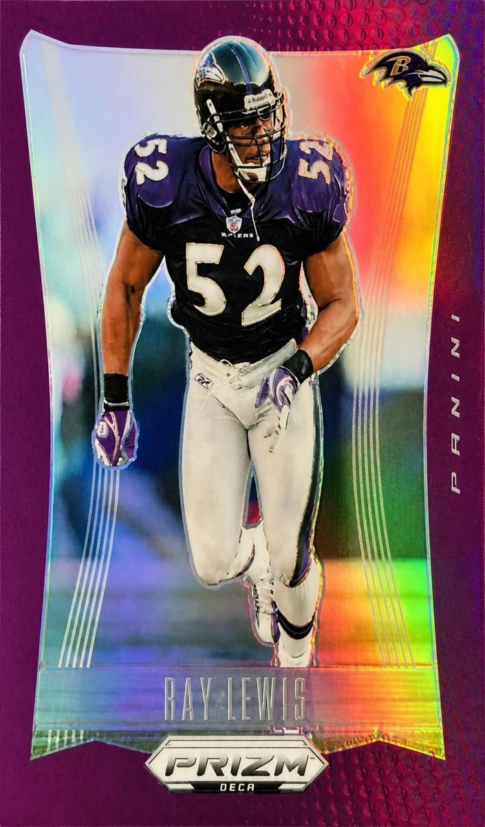 2024 Panini Prizm Deca Football Purple Ray Lewis #26 PSA 9