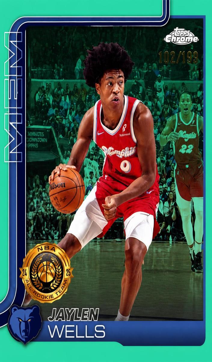 2025 Topps Chrome Basketball Aqua Refractor Jaylen Wells #200
