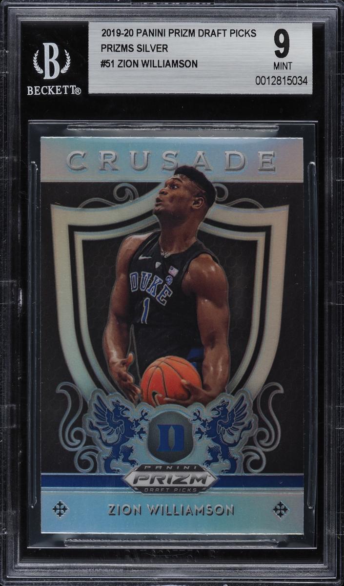 2019 Panini Prizm Draft Picks Basketball Silver Zion Williamson #51 BGS 9