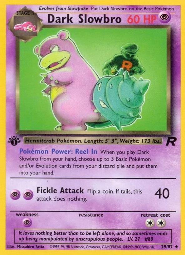 2000 Pokemon Team Rocket 1st Edition Dark Slowbro #29 PSA 9