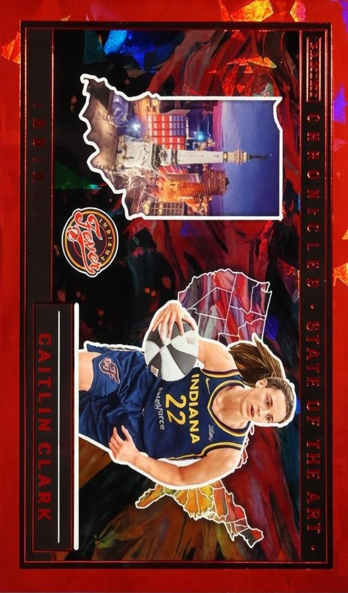 2025 Panini Caitlin Clark Chronicled Basketball Red Cracked Ice Caitlin Clark #87