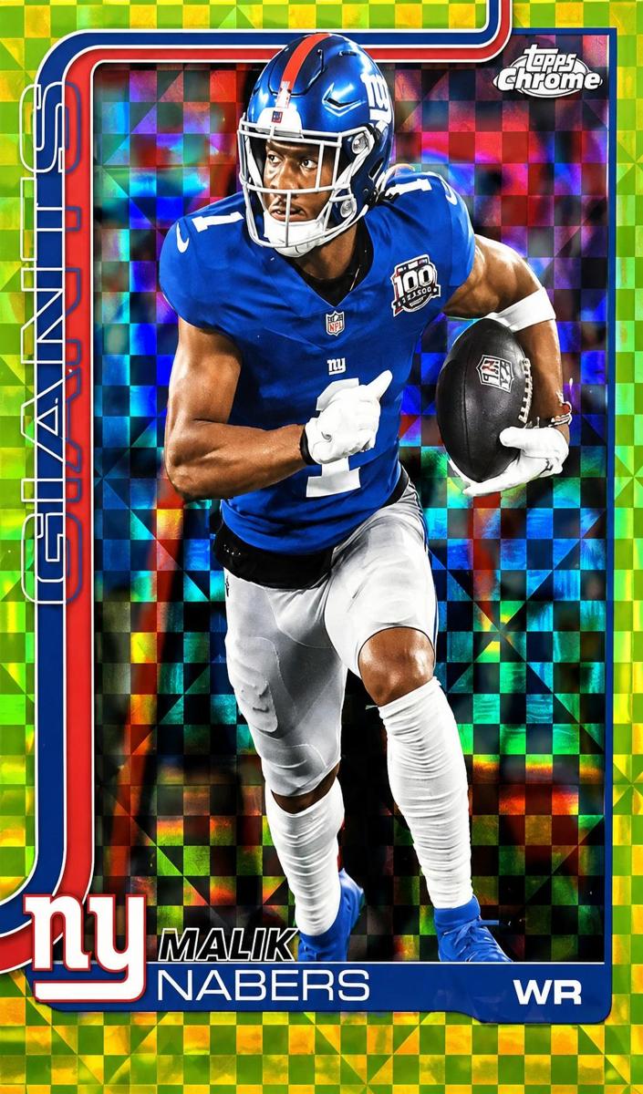 2025 Topps Chrome Football Lime Green X-Fractor Malik Nabers #225
