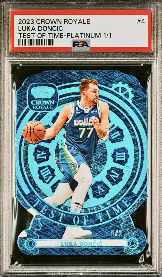 2023 Panini Crown Royale Basketball Platinum Luka Doncic #4 PSA 8