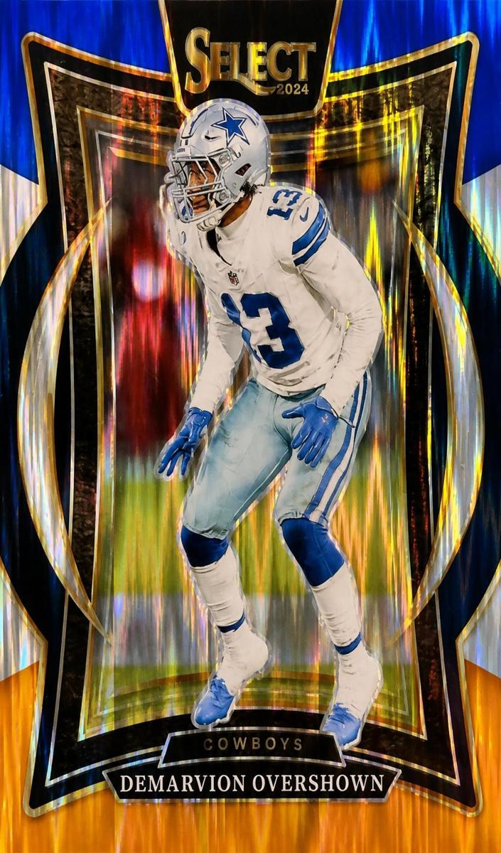 2024 Panini Select Football Blue and Orange Shock Demarvion Overshown #48
