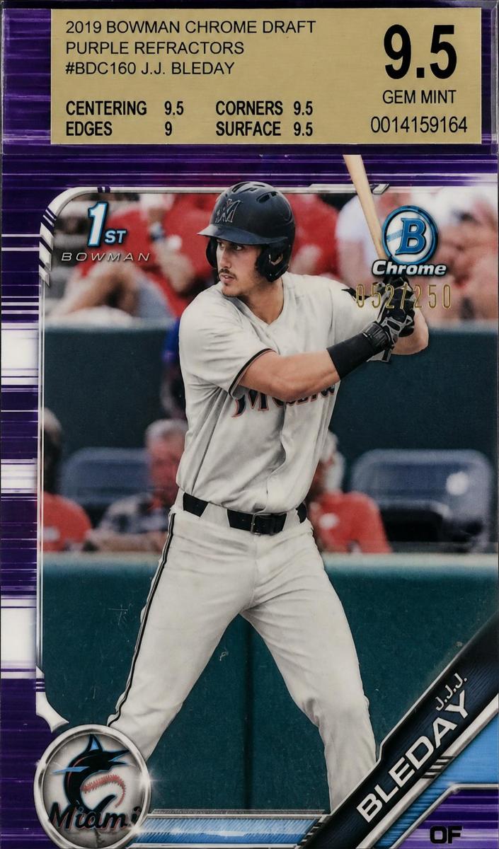 2019 Bowman Chrome Draft Baseball Purple J.J. Bleday #BDC-150