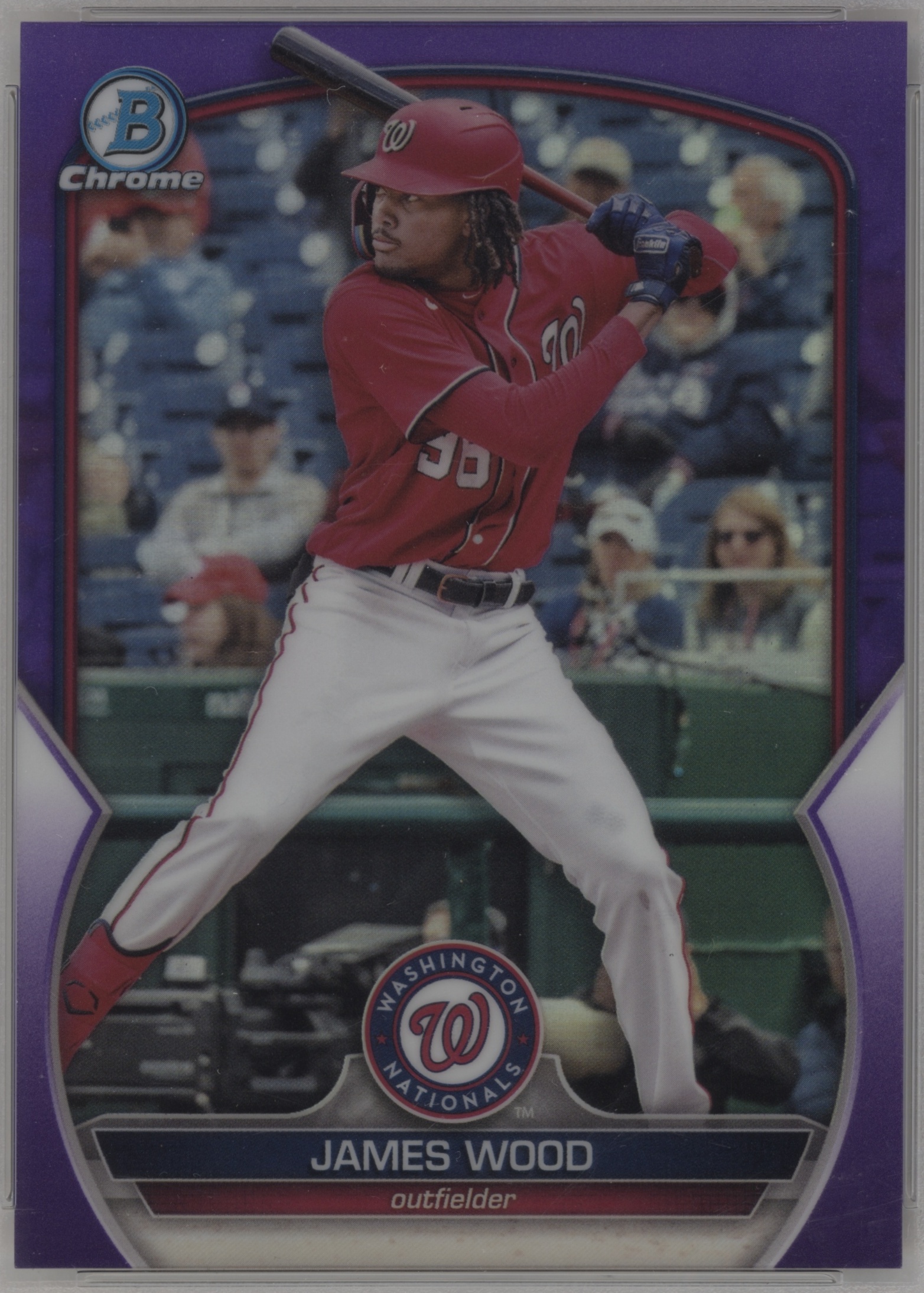 2023 Bowman Chrome Prospects Baseball Purple Refractor James Wood #BCP-224 PSA 9