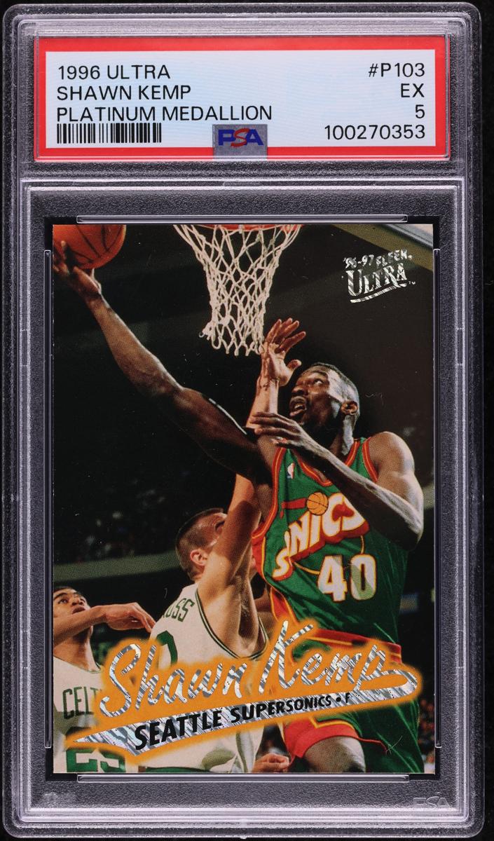 1996 Fleer Ultra Basketball Platinum Medallion Shawn Kemp #P103 PSA 5