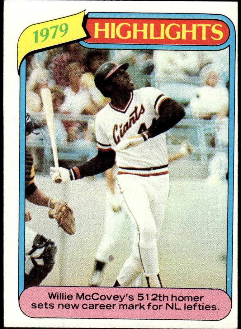 1980 Topps Baseball Willie McCovey #2 PSA 9
