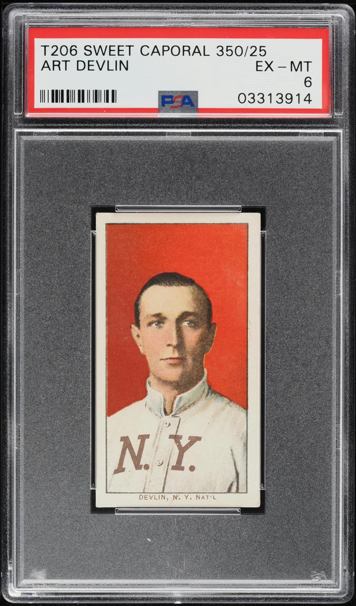 1909-11 T206 Baseball Art Devlin #NNO PSA 6