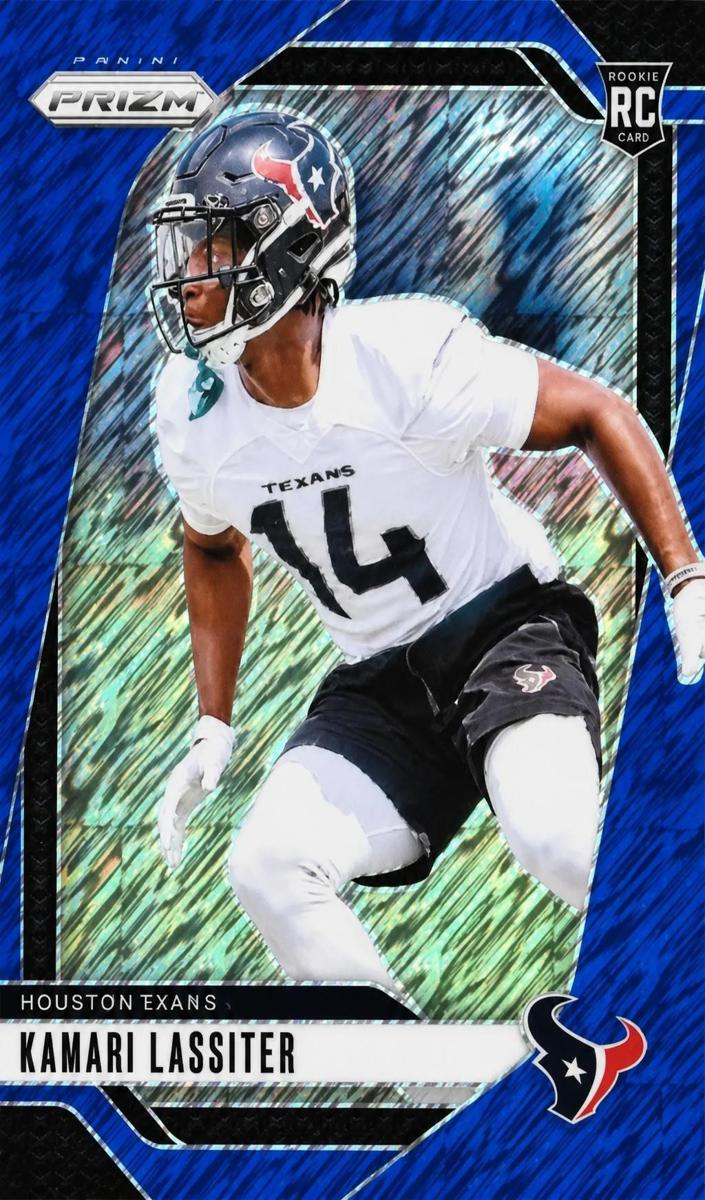 2024 Panini Prizm Football Blue Shimmer Kamari Lassiter #360 PSA 8.5