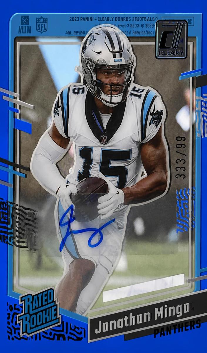 2023 Panini Clearly Donruss Football Blue Jonathan Mingo #69 PSA 10