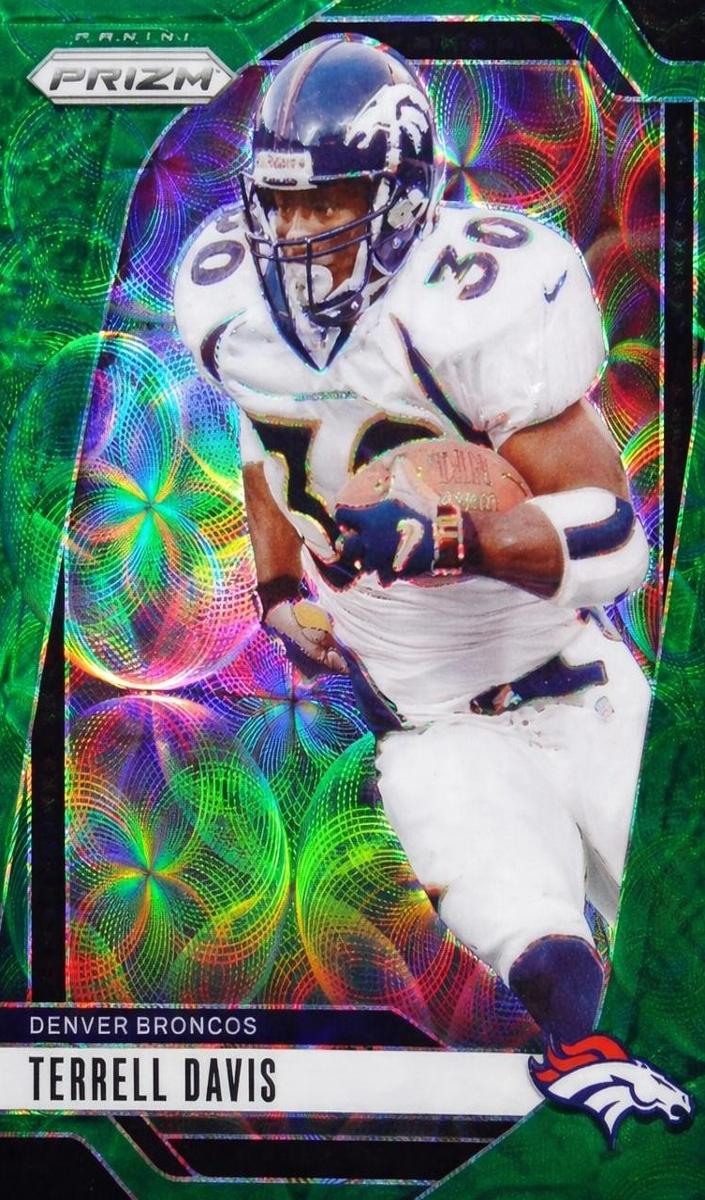 2024 Panini Prizm Football Green Scope Terrell Davis #91 PSA 9