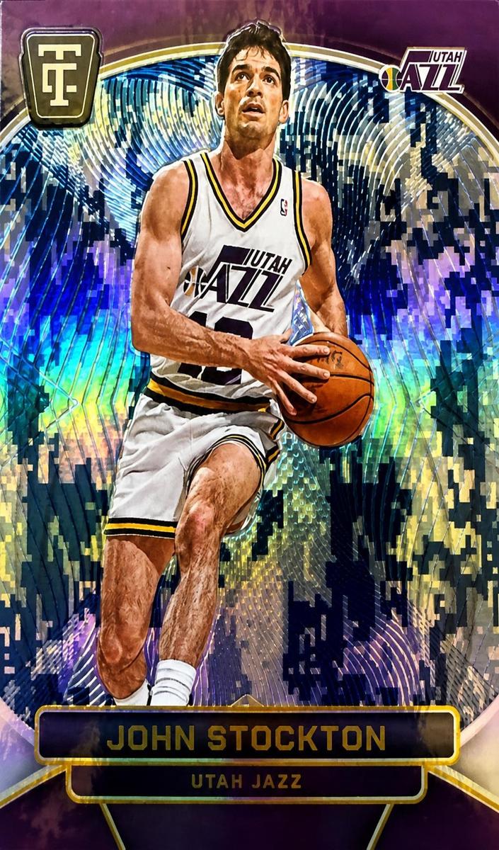 2024 Panini Totally Certified Basketball Mirror Platinum Blue Camo John Stockton #192