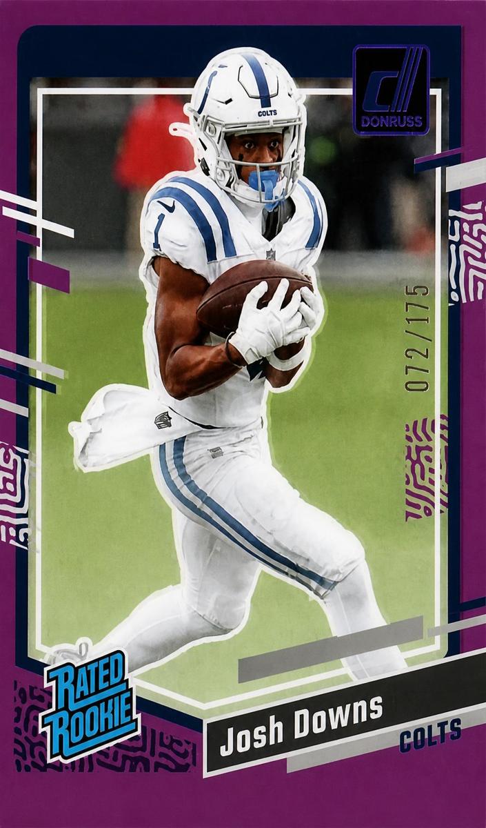 2023 Panini Clearly Donruss Football Purple Josh Downs #71