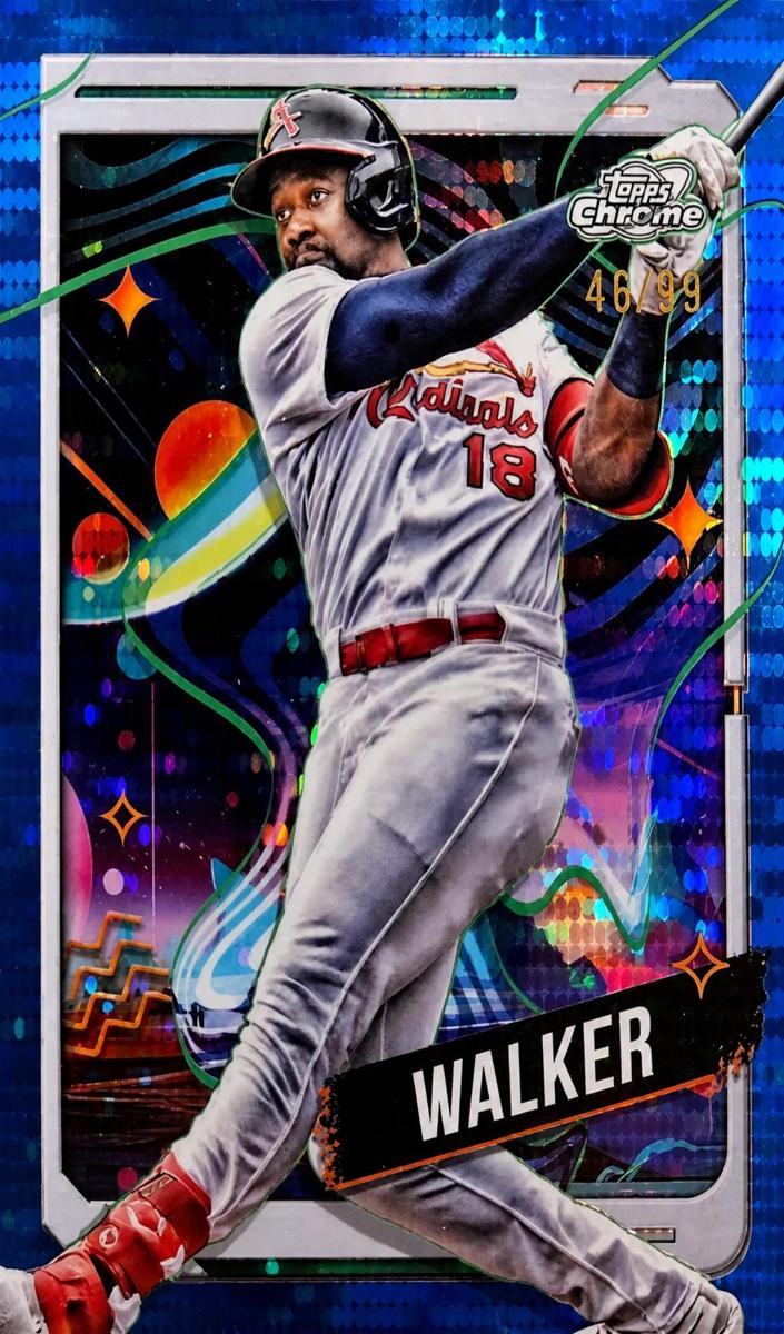 2024 Topps Cosmic Chrome Baseball Blue Moon Refractor Jordan Walker #94