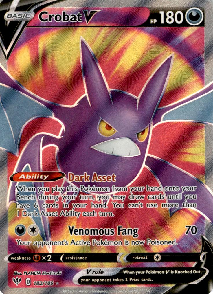 2020 Pokemon Sword & Shield Darkness Ablaze Crobat #182 PSA 10